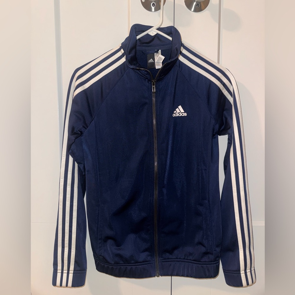 Adidas Dark Blue Jacket with White Logo